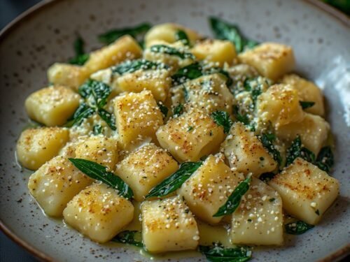 Gnocchi con Gorgonzola e Spinaci