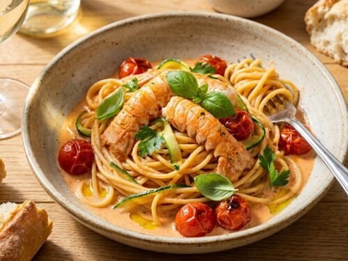 Spaghetti con Scampi