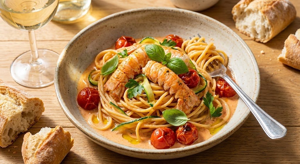 Spaghetti con Scampi