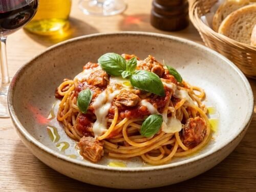 Spaghetti con Tonno e Mozzarella
